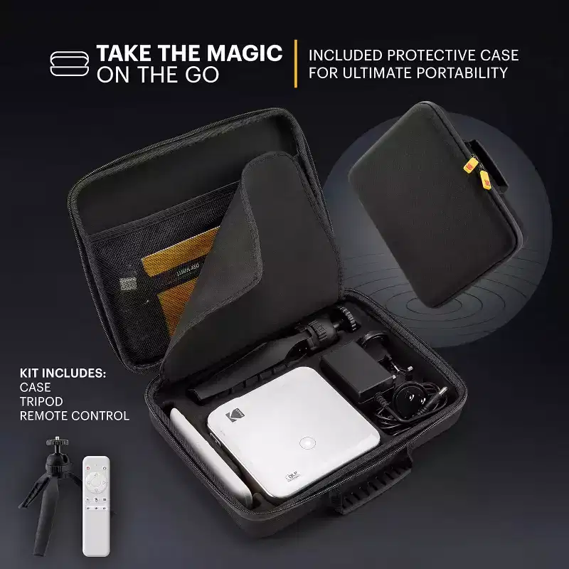 Kodak Luma 450 Smart Projector, Full HD Portable Pico Projector with Tripod, Remote & Carrying Case