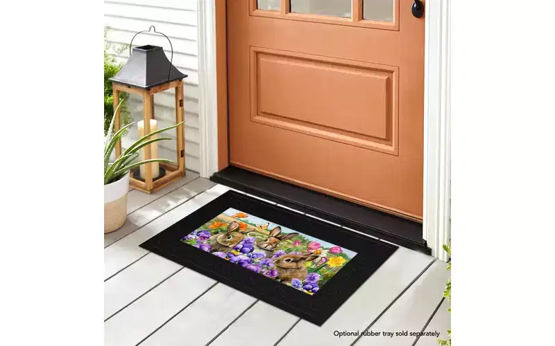 Briarwood Lane Spring Spring Bunny Trio Mini Mat 22x10 Indoor Outdoor For Spring Doormat