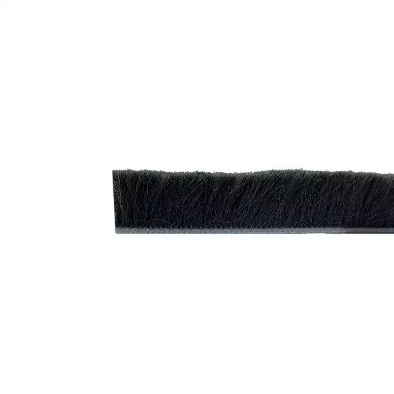 Brixwell QLWU-006 100ft Roll Storefront Door Pile Weatherstrip, 0.350 Pile Height, 0.437 Backing Width-Gray