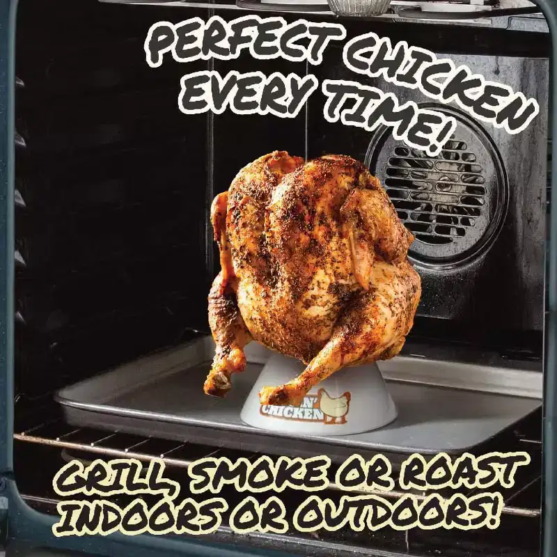 Sittin' Chicken Ceramic Beer Can Steamer & Roaster- Infuse Marinade & Sauce Flavors Into Your Meat- Reusable for Cooks & Chefs