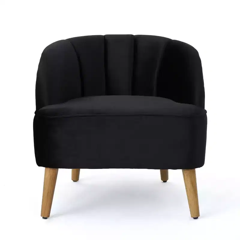 Christopher Knight Home Eryn Mid-Century Modern Rubberwood Altay Velvet Upholstered Accent Chair