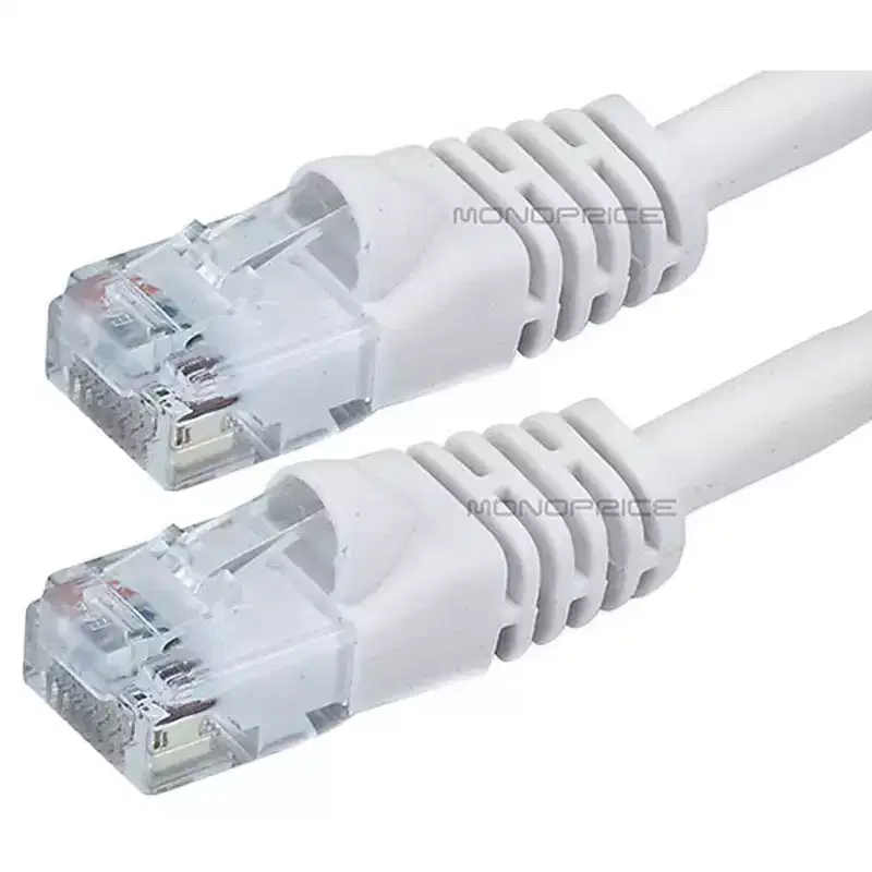 Monoprice Cat6 Ethernet Patch Cable - 100 Feet - White | Network Internet Cord - RJ45, Stranded, 550Mhz, UTP, Pure Bare Copper Wire, 24AWG