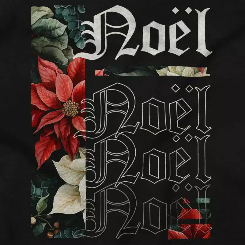 Poinsettia Christmas Flower Noel Graphic T Shirt Men or Women Brisco Brands