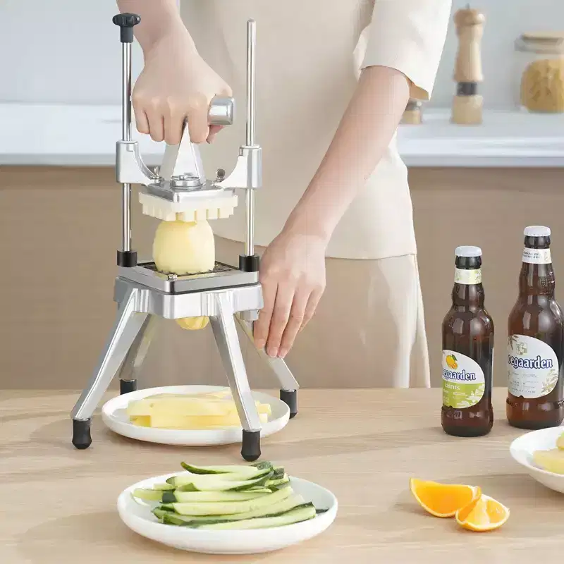 Commercial Vegetable Chopper and French Fry Cutter with 4 Stainless Steel Blades Dicer