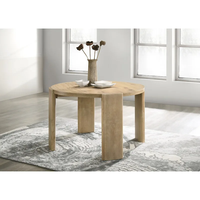 Bowen Oak Finish 47 Round Dining Table