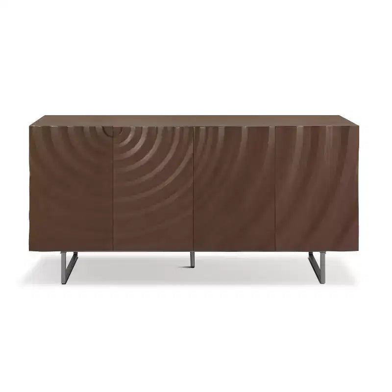Christopher Knight Home Cheryiie 60'' Modern Wood and Metal Sideboard with Four Water-Drop Corrugated Doors