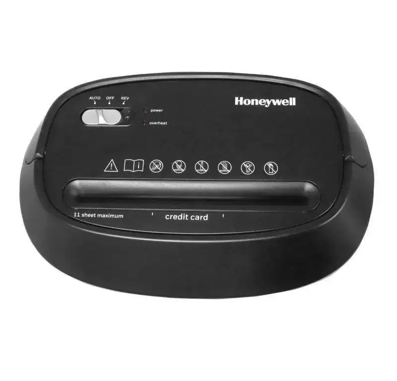 Honeywell 11 Sheet Cross Cut Paper Shredder for Home use Black: Automatic Start, Shreds Credit Cards, Thermal Protection
