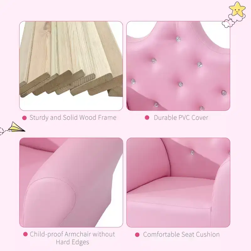 Kids Sofa Set with Footstool
