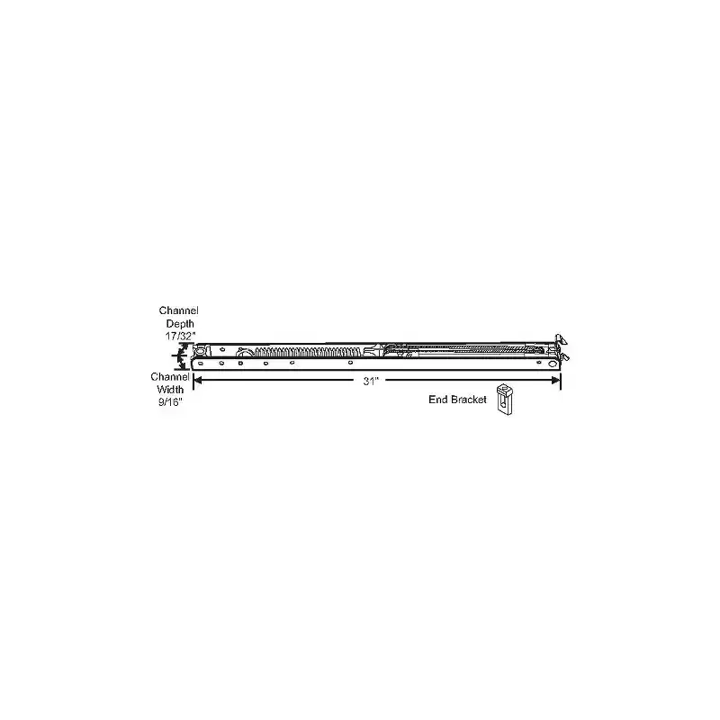 Brixwell Tilt Channel Balance, 31 Length, Sash Weight 19 to 24 Lbs With End Bracket Attached, Aluminum Material and Finish