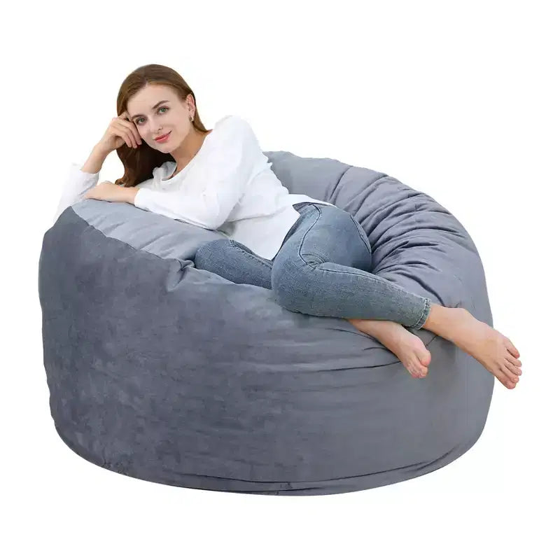 4 Ft Large Bean Bag Chair for Adults & Teens - Shredded Foam Fill, Soft Velvet Fabric