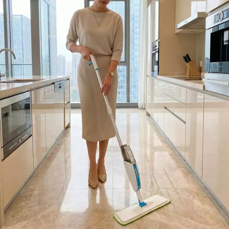 Washable Spray Mop Kit  Superfine Fiber Mop with 300ML Reusable Water Bottle, Ideal for Hardwood, Laminate, Ceramic Tile & Wood Floors