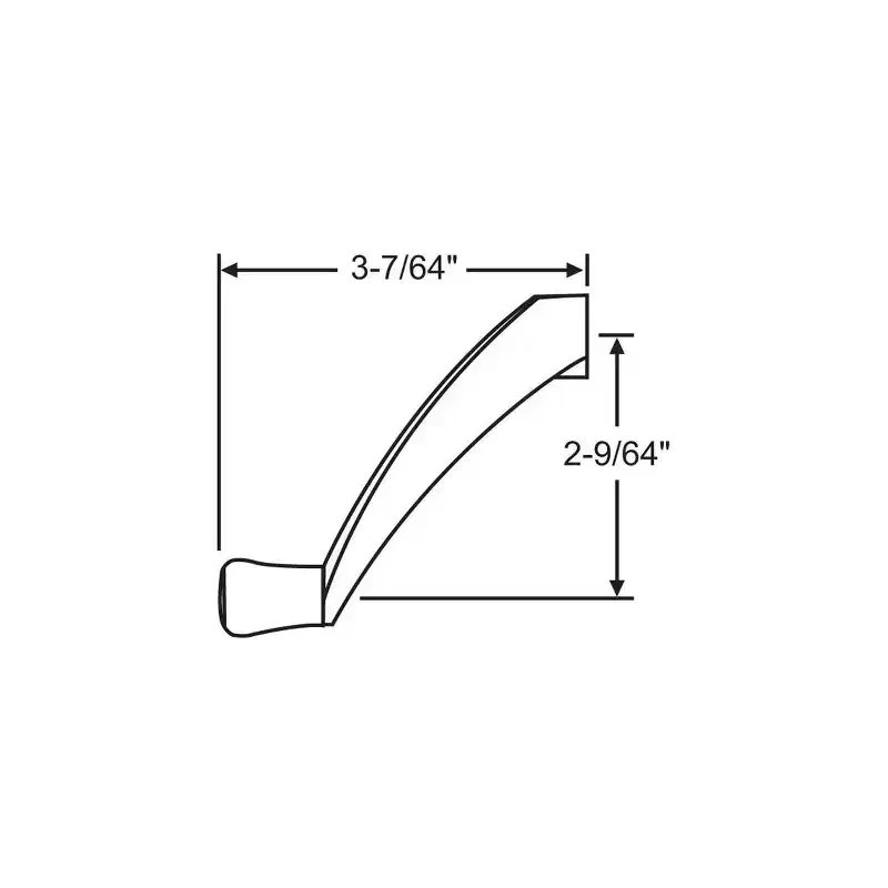 Brixwell Contour Handle 3-7/64 Overall Length, 2-9/64 Overall Height, For Window And Door Use, Plastic Material, Clay Finish