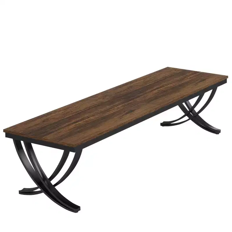 MAYEERTY 78 Rectangular Industrial Dining Table, 6-8 Seater, Heavy-Duty Metal Legs