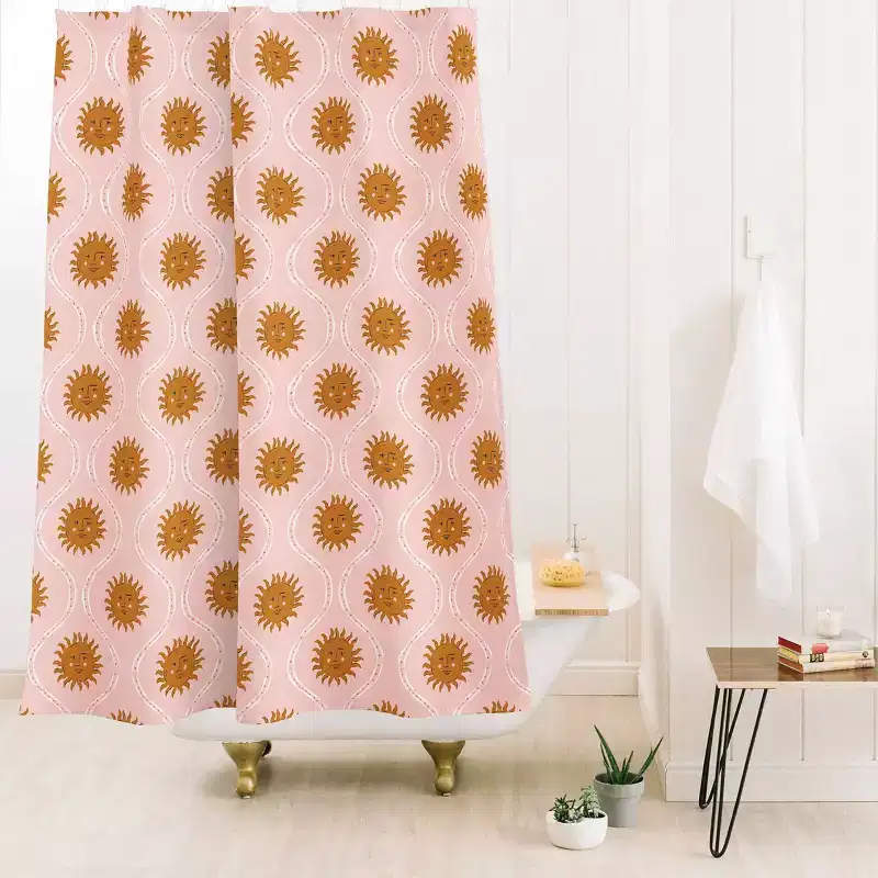Deny Designs Krissy Mast Suns in Pink and Gold Shower Curtain