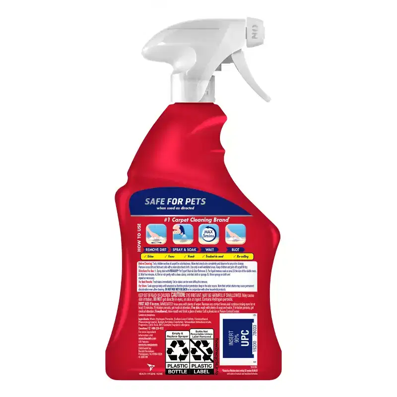 Resolve Pet Stain Remover Spray - 22oz: Liquid Cleaning Solution, Fresh Scent, Carpet Application