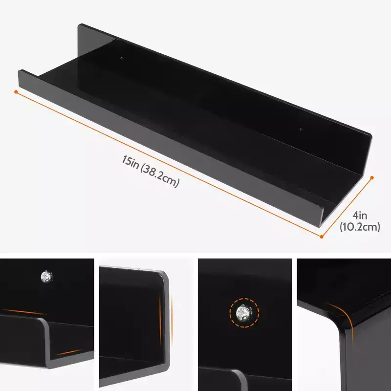 Unique Bargains Acrylic Waterproof Wall Floating Shelf 15 x 4 x 2 Inch