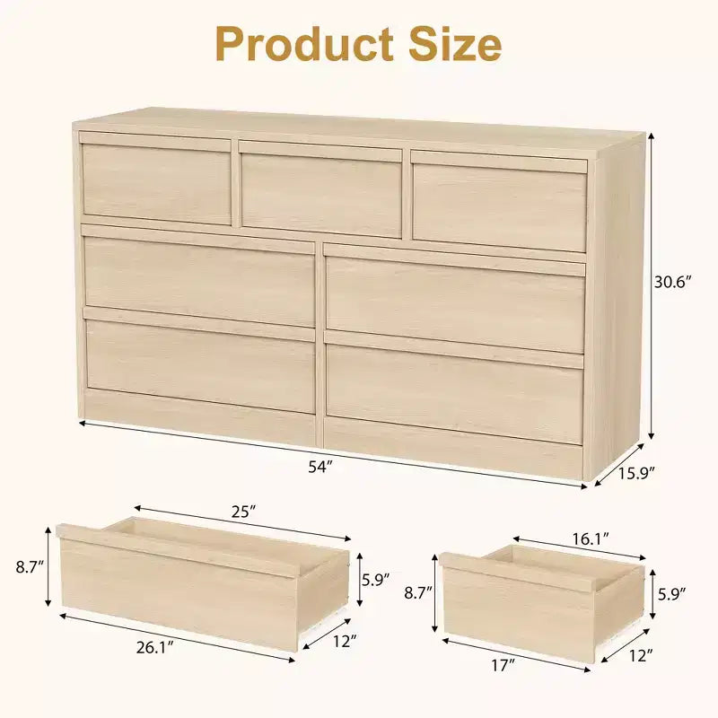 Chest of Drawers - Scandinavian Style Wood Sideboard with Spacious Countertop