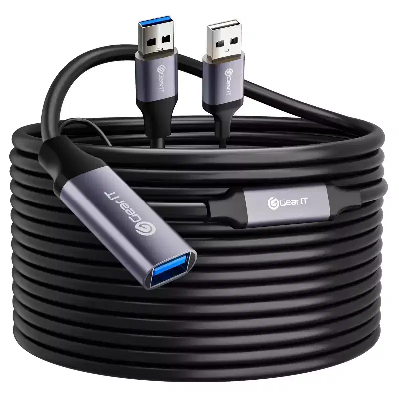 GEARit Active USB 3.0 Extension Cable with Signal Booster, Black