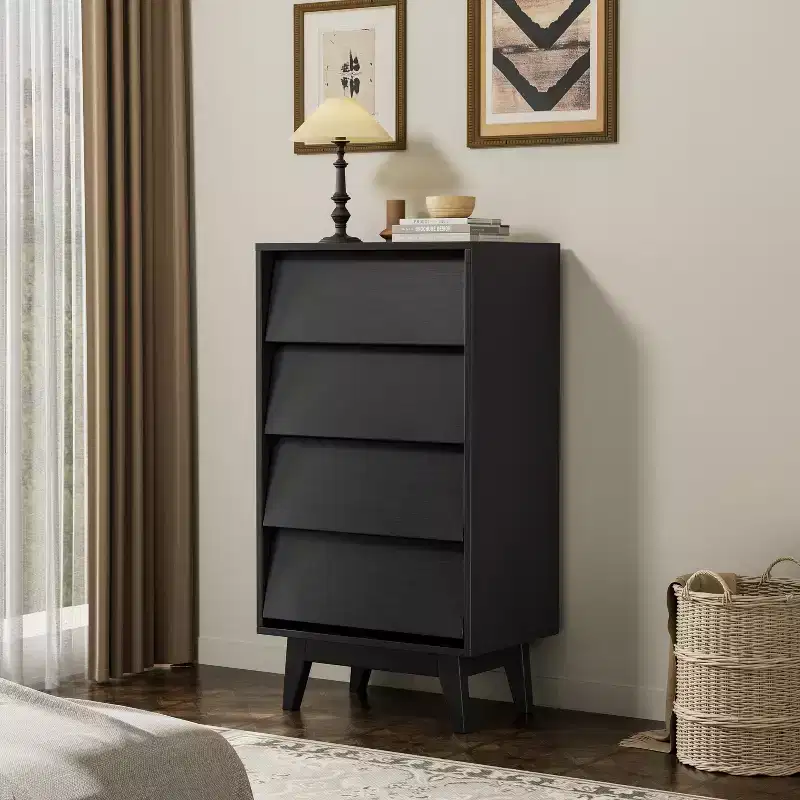 Peg Wood Bevel Design Drawer Dresser
