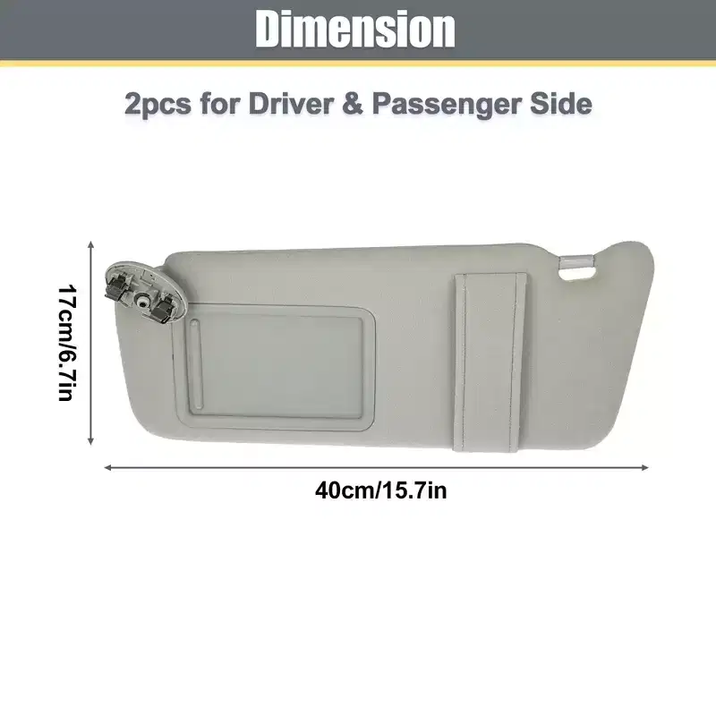 Unique Bargains Sun Visor Assembly Kit Left/ Right 74320-06780-E0 for Toyota Camry
