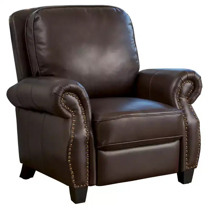 Leather Recliner Club Chair