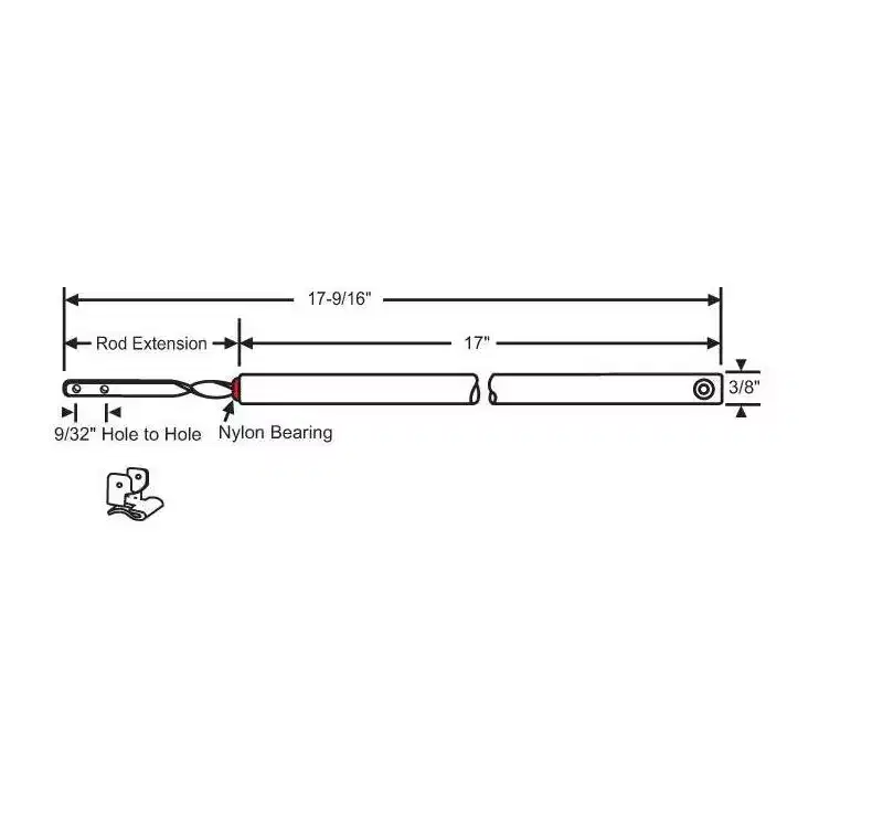 Brixwell Aluminum Spiral Balance, 17 Length, With Attached Metal End Bracket Finished in Black, Window Balance Hardware, Mill Finish