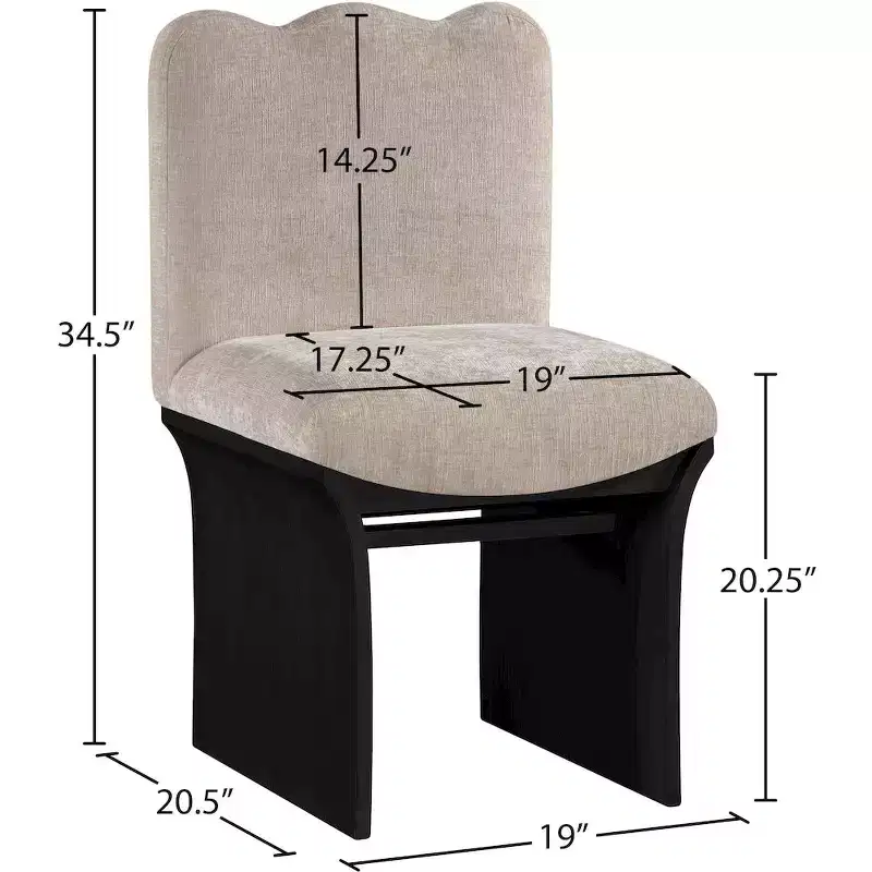 Meridina Furniture,Shaw Beige Chenille Fabric Upholstered Dining Chair