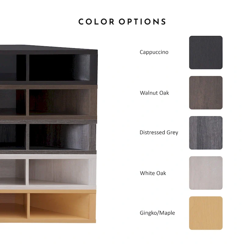 47 Corner Floating TV Stand, 3 Shelves, Transitional Style, Space-Saving Wall Mount