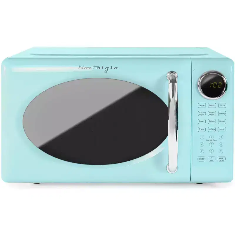 Nostalgia Retro Compact 0.7 Cu Ft & 700-Watt Countertop Microwave Oven