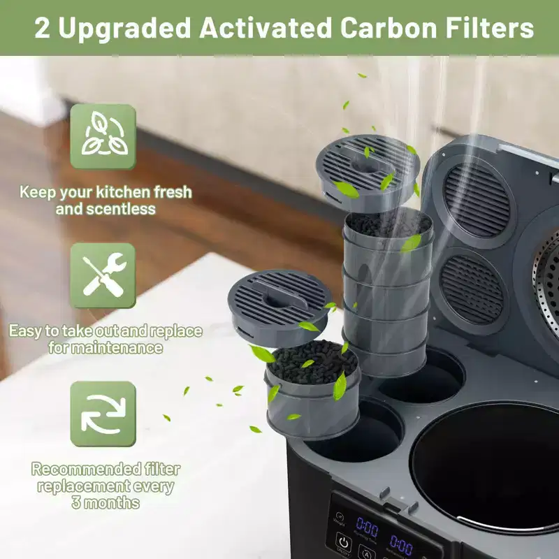 Costway 4 L Electric Composter for Kitchen Smart Waste Dispenser with Lid, Auto-Cleaning
