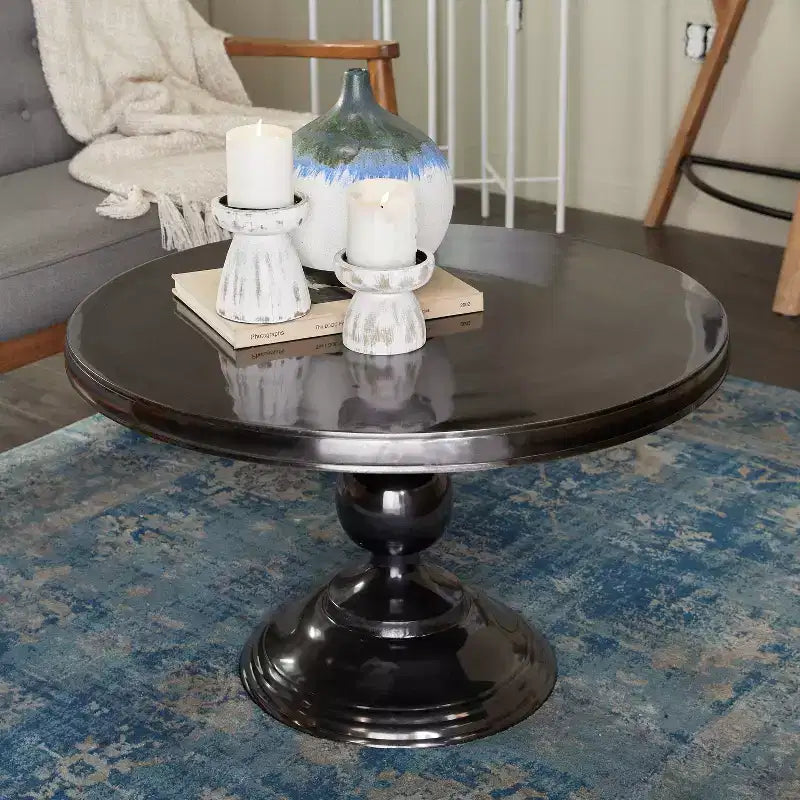 Modern Traditional Metal Coffee Table Black - Olivia & May