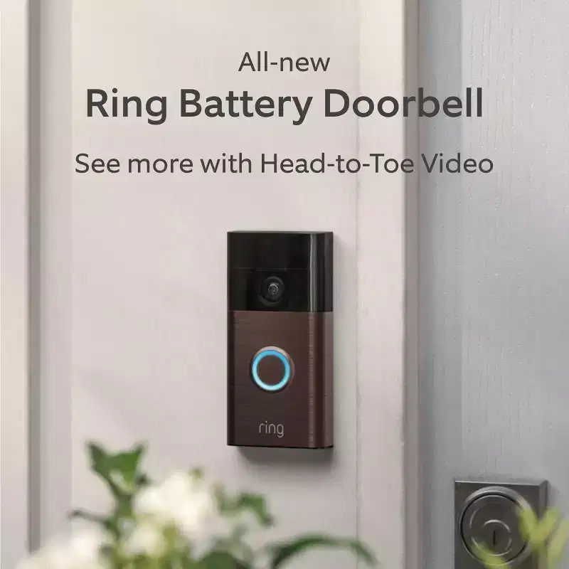 Ring Battery Doorbell with Head-to-Toe HD Video, Live View with Two-Way Talk, and Motion Detection & Alerts