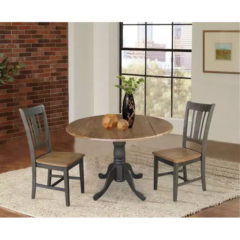 42 Mase Dual Drop Leaf Table with 2 San Remo Side Chairs - International Concepts