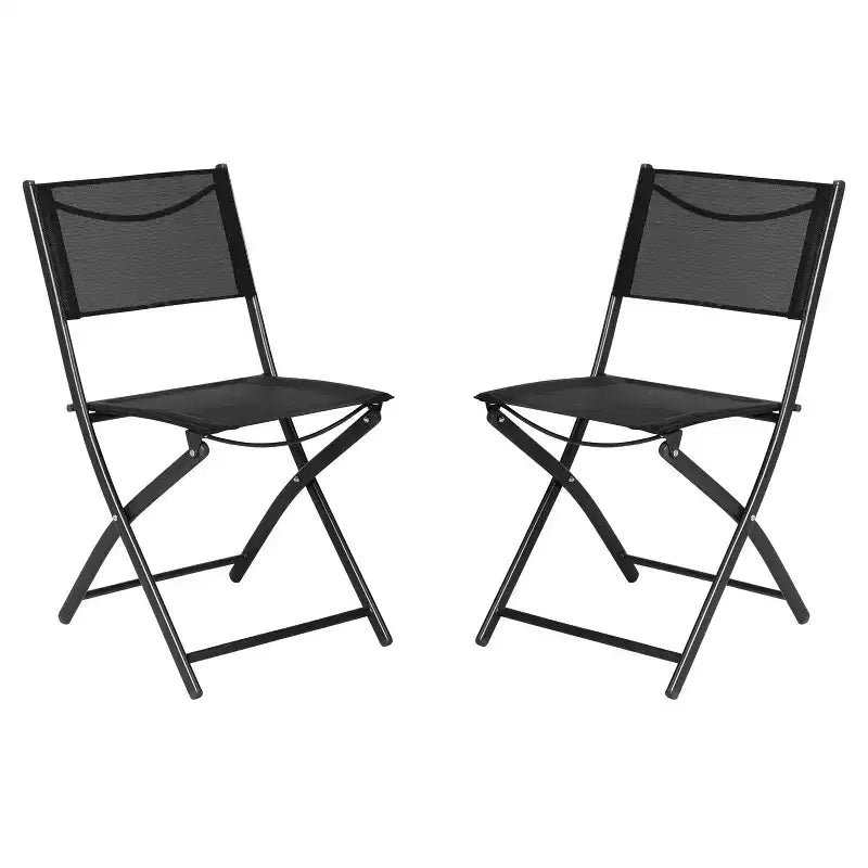 Flash Furniture Brazos Set of 2 Commercial Grade Indoor/Outdoor Folding Chairs with Flex Comfort Material Backs and Seats and Metal Frames