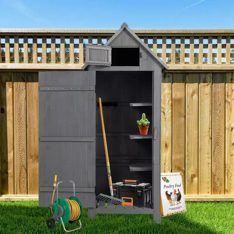 Abris, coffres de rangement et aménagement du jardin