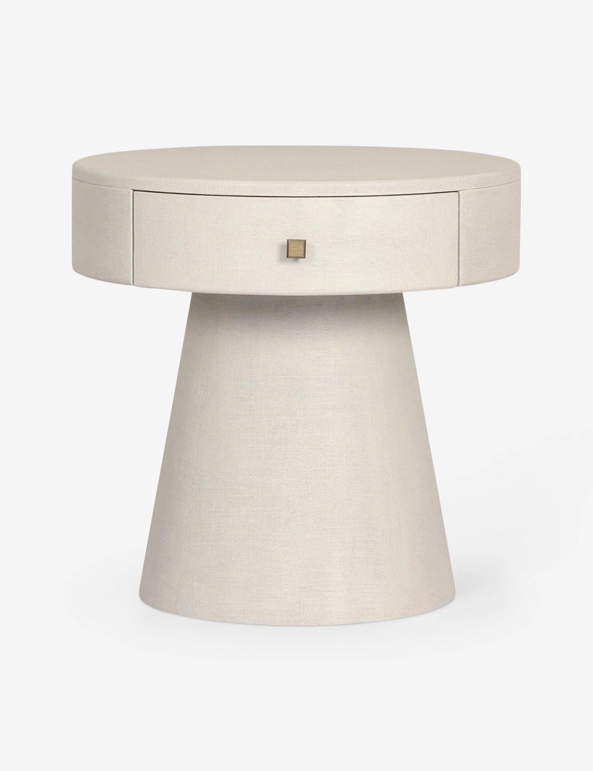 Nightstand - With its chic silhouette and painted linen wrap, the nightstand offers charm with a modern edge
