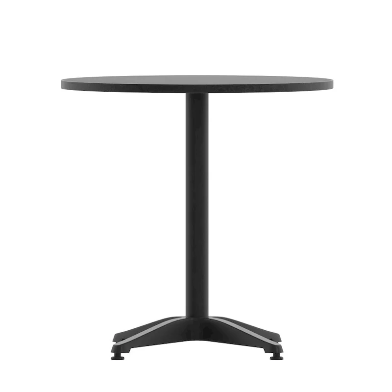 27.5  Round Aluminum Smooth Top Indoor-Outdoor Table with Base