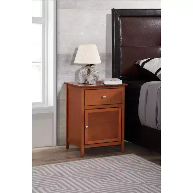 Passion Furniture Lzzy 1-Drawer Nightstand (25 in. H x 19 in. W x 15 in. D)