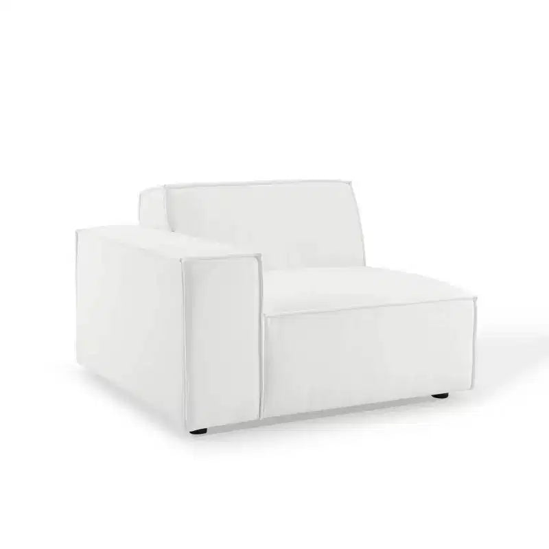 Restore Right Arm Sectional Sofa Chair White - Modway: Upholstered, Minimalist Design, 440 lbs Capacity