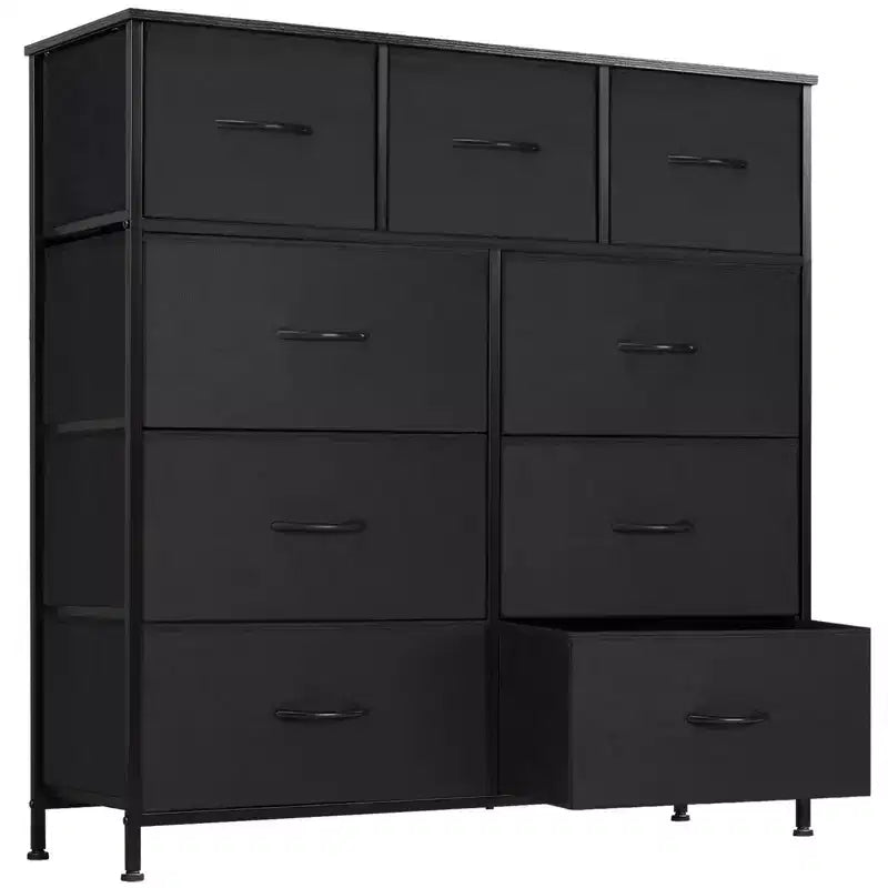 9-Drawer Fabric Dresser with Metal Frame