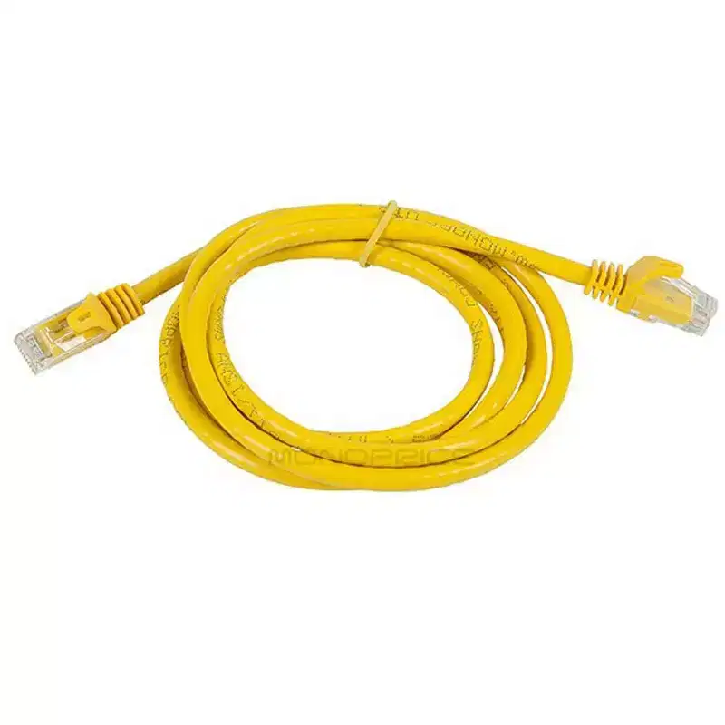 Monoprice Cat6 Ethernet Patch Cable - 5 Feet - Yellow | Network Internet Cord - RJ45, Stranded, 550Mhz, UTP, Pure Bare Copper Wire, 24AWG - Flexboot