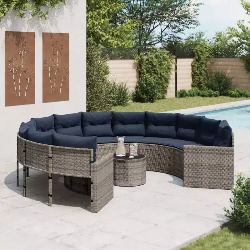 vidaXL Patio Sofa PE rattan Large UV resistant materials