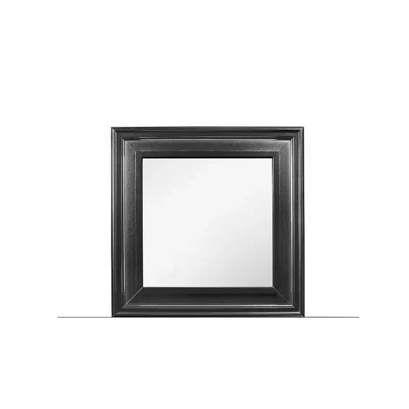 Metallic White Mirror with Sleek Frame – Glamorous Modern Bedroom Accent Mirror