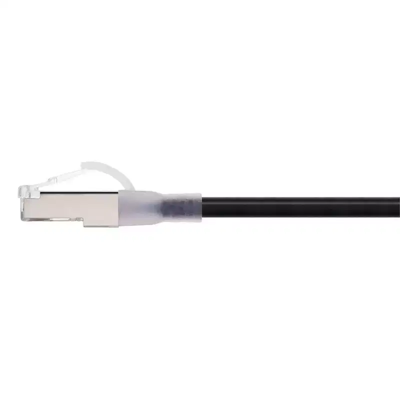 Monoprice Cat6A Ethernet Patch Cable - 7 Feet - Black | Double Shielded, Component Level, CM, 30AWG, Network Cable LAN Modem Router - SlimRun Series