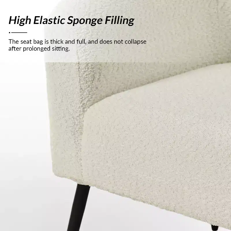 Guy Modern Boucle Armchair Set of 2 with metal leg ART OF LIVING DESIGNS