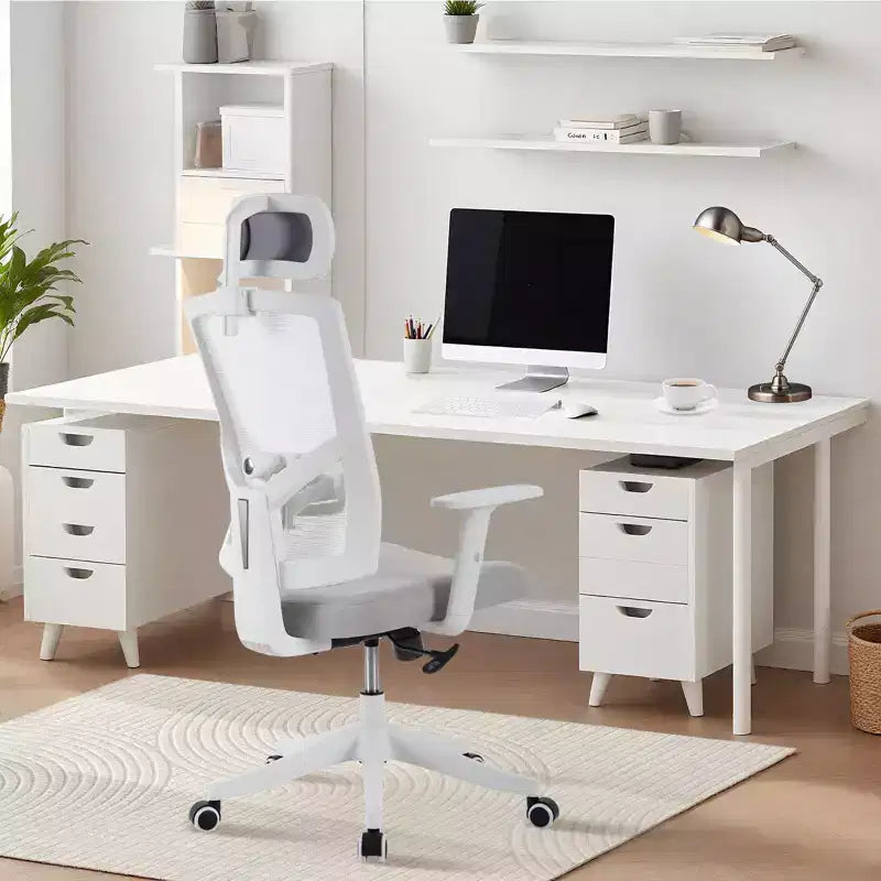 COZONY High-Back Office Chair with Adjustable Lumbar Support, Mesh Desk Chair with Flip-Up Armrests for Home or Office