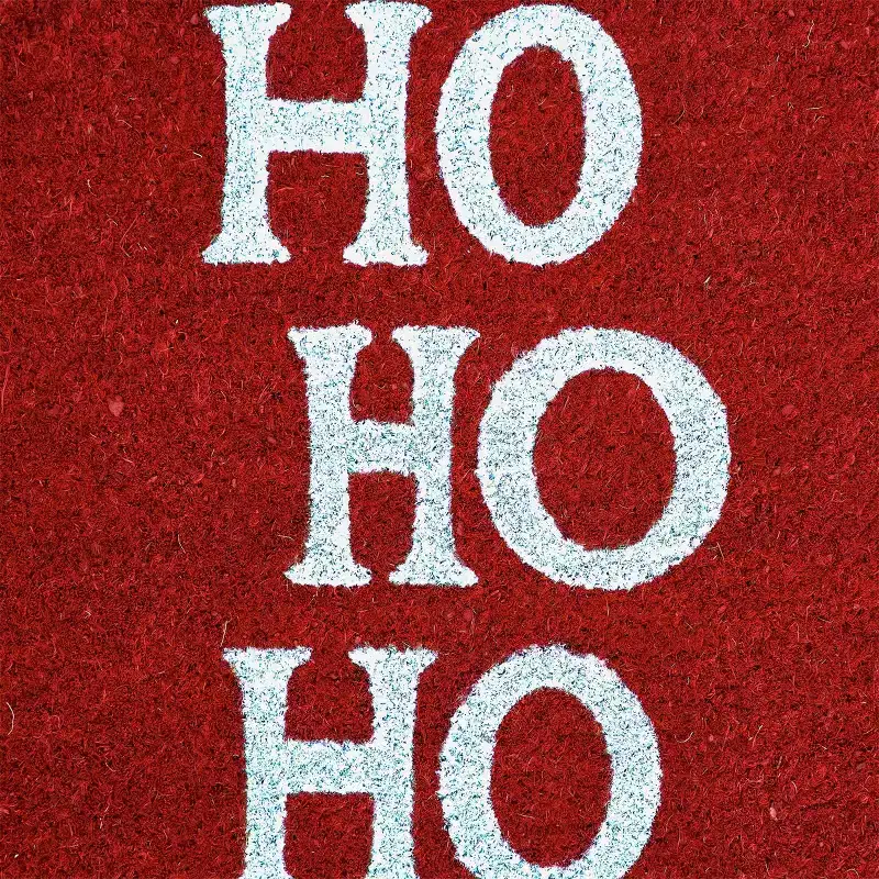 Hallmark 1'6"x2'6" Ho Ho Ho Holiday Outdoor Coir Doormat Red