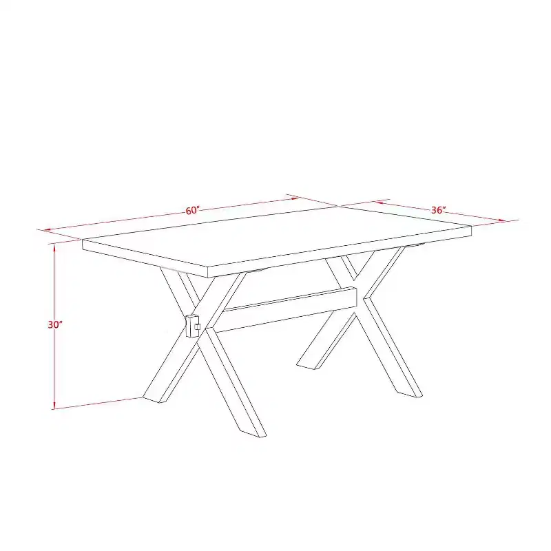 HomeStock 5-Piece Natural Oak Finish Solid Wood Top Dining Table with 4-Parson Chair