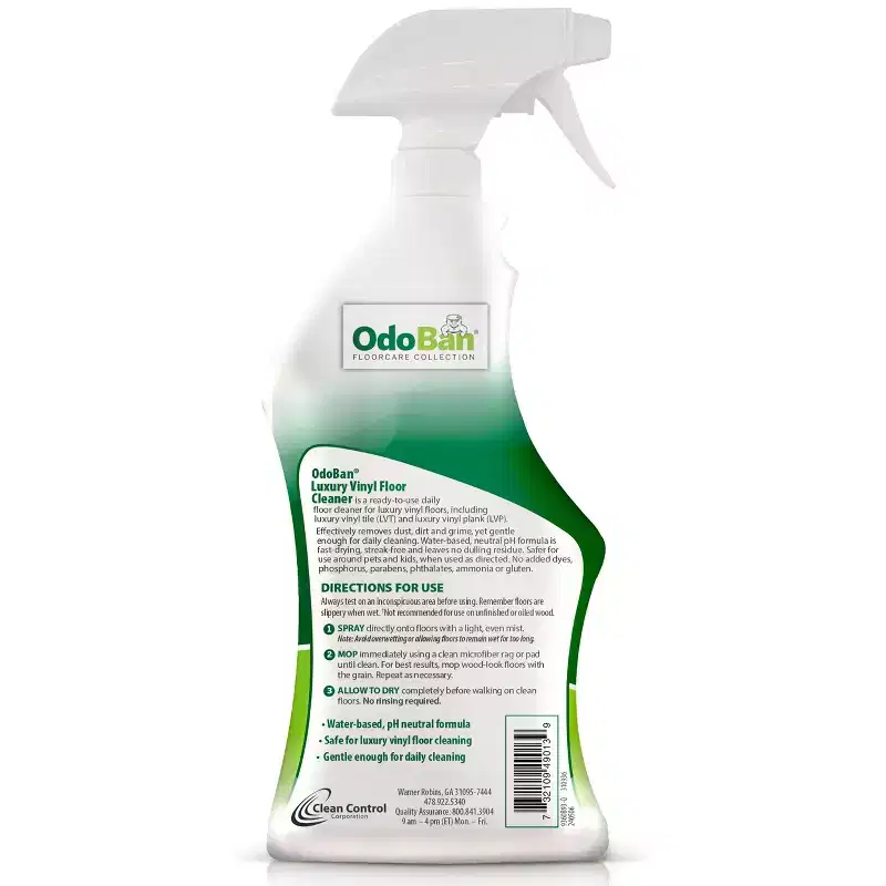 OdoBan Ready-to-Use Luxury Vinyl Floor Cleaner, Streak Free and Neutral PH Formula, 32 Oz Spray