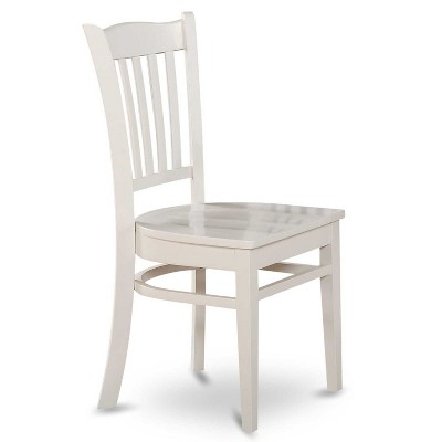 5-Piece Linen White Finish Solid Wood Top - Dining Room Set - Seats 4